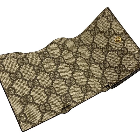 Auth GUCCI The Hacker Project Card Case Wallet 681700 Beige Dark Brown PVC - - Picture 9 of 11